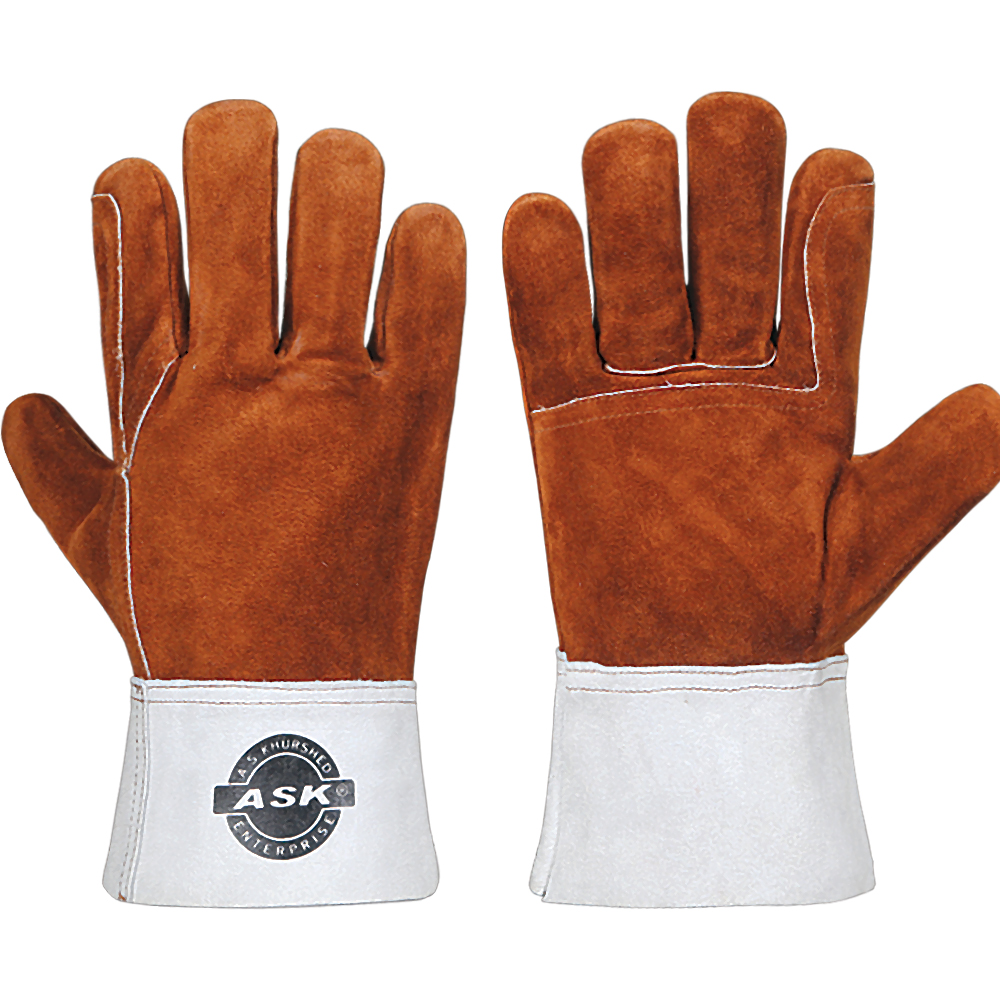 Welding Gloves Premium Cow Split Leather Cotton and Fleeced Lined Kevlar Stitch Fully Welted 